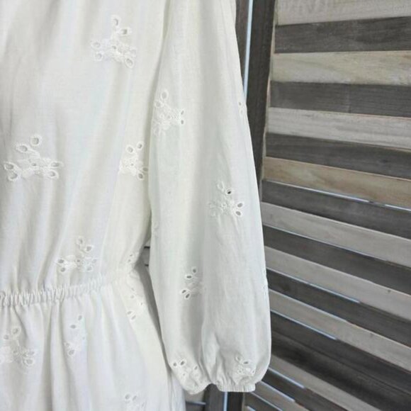 Women's Bishop 3/4 Sleeve Eyelet A-Line Dress | Knox Rose | Small - Picture 4 of 10